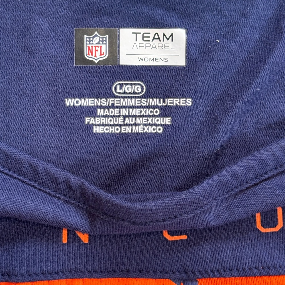 Women’s Denver Broncos NFL Team Apparel Navy and Orange T-Shirt - Picture 3 of 4